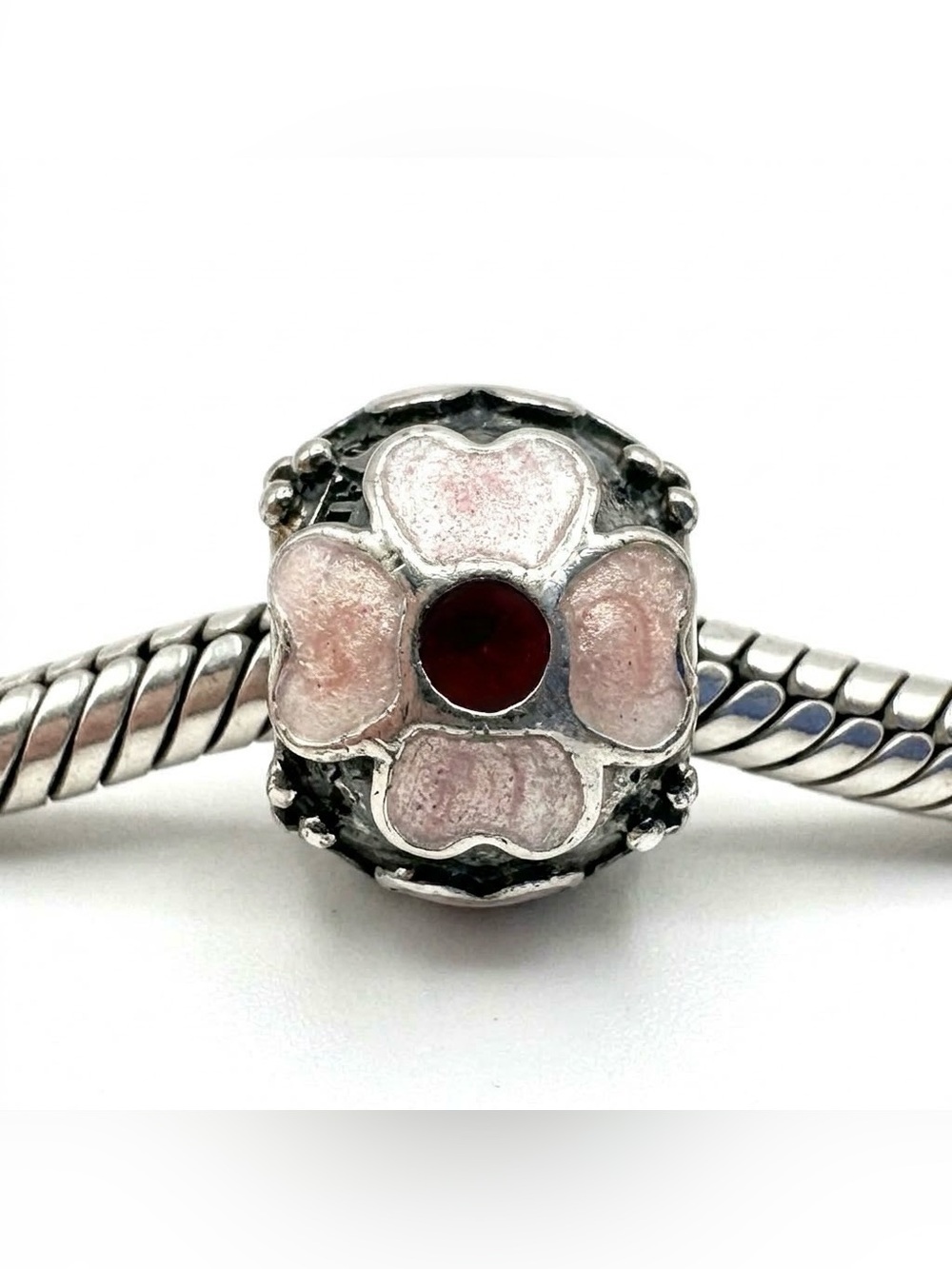 Pandora Red Daisy Sterling Silver Charm